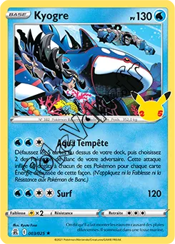 Carte Pokémon Kyogre  n°003 de la série Célébrations