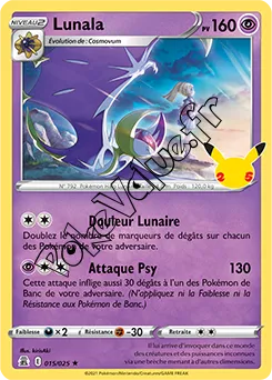 Carte Pokémon Lunala  n°015 de la série Célébrations
