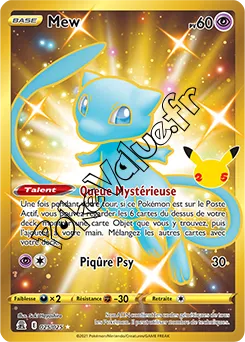 Carte Pokémon Mew n°025 de la série Célébrations