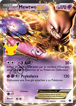 Carte Pokémon Mewtwo EX  n°NXD 54 de la série Célébrations