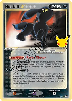 Carte Pokémon Noctali Gold Star n°POP5 17 de la série Célébrations