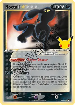 Carte Pokémon Noctali Gold Star  n°POP5 17 de la série Célébrations