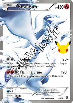 Carte Pokémon Reshiram  n°BLW 113 de la série Célébrations