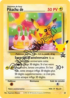 Carte Pokémon _____'s Pikachu  n°WP 24 de la série Célébrations