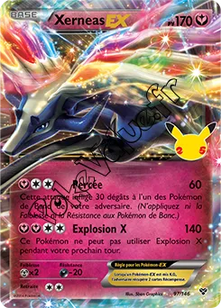 Carte Pokémon Xerneas EX  n°XY 97 de la série Célébrations