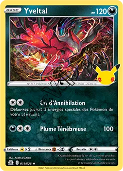 Carte Pokémon Yveltal  n°019 de la série Célébrations