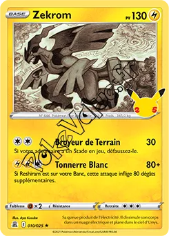 Carte Pokémon Zekrom  n°010 de la série Célébrations