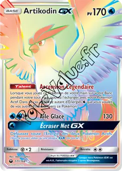 Carte Pokémon Artikodin GX n°171 de la série Tempête Céleste