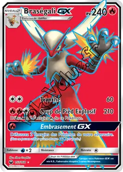 Carte Pokémon Braségali GX n°153 de la série Tempête Céleste