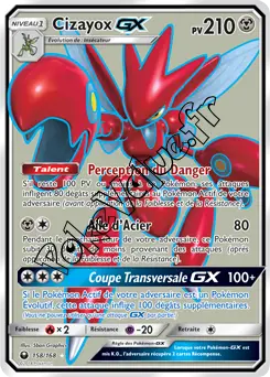 Carte Pokémon Cizayox GX n°158 de la série Tempête Céleste