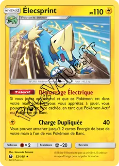Carte Pokémon Élecsprint n°52 de la série Tempête Céleste