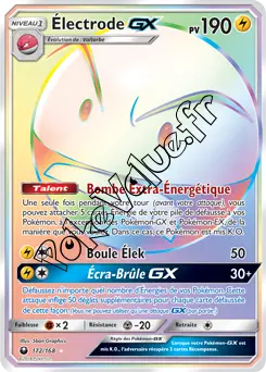 Carte Pokémon Électrode GX n°172 de la série Tempête Céleste