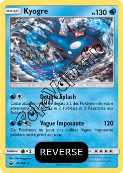 Carte Pokémon Kyogre  Reverse n°46 de la série Tempête Céleste