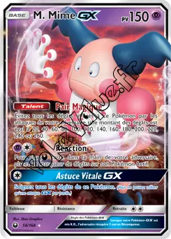 Carte Pokémon M. Mime GX n°56 de la série Tempête Céleste