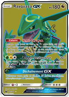 Carte Pokémon Rayquaza GX  n°160 de la série Tempête Céleste