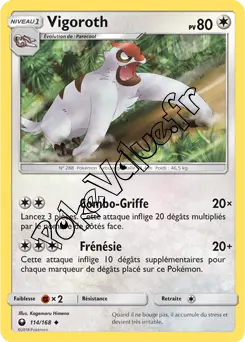Carte Pokémon Vigoroth  n°114 de la série Tempête Céleste