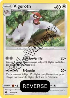 Carte Pokémon Vigoroth  Reverse n°114 de la série Tempête Céleste