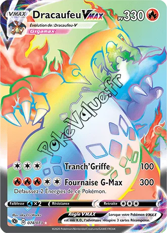Carte Pokémon Dracaufeu VMAX n°74 de la série La Voie du Maître