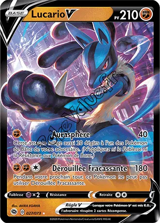 Carte Pokémon Lucario V n°27 de la série La Voie du Maître