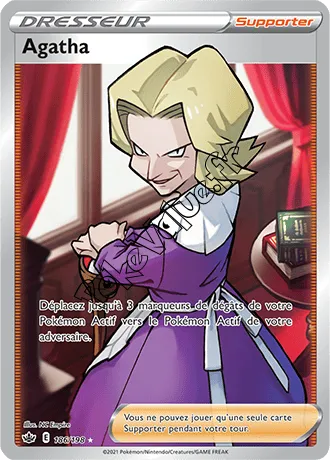 Carte Pokémon Agatha n°186 de la série Règne de Glace