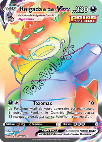 Carte Pokémon Galarian Slowking VMAX  n°207 de la série Règne de Glace