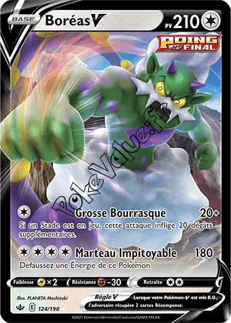 Carte Pokémon Tornadus V  n°124 de la série Règne de Glace