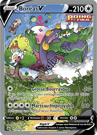 Carte Pokémon Tornadus V  n°185 de la série Règne de Glace