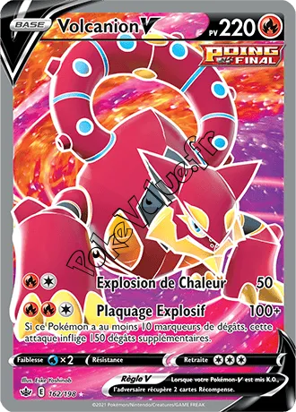 Carte Pokémon Volcanion V  n°162 de la série Règne de Glace