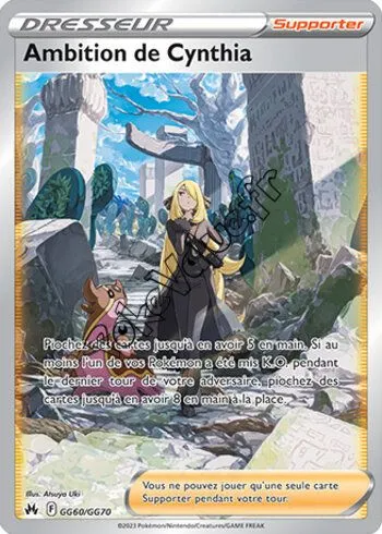 Carte Pokémon Ambition de Cynthia n°GG60 de la série Zénith Suprême