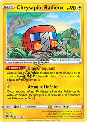 Carte Pokémon Chrysapile Radieux  n°051 de la série Zénith Suprême