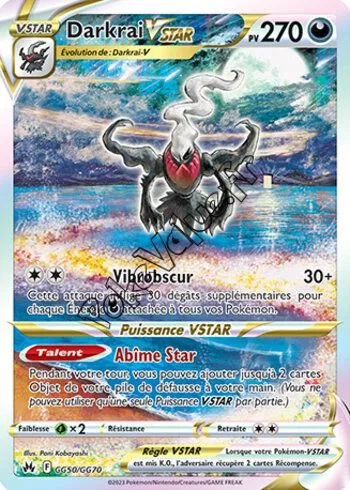 Carte Pokémon Darkrai VSTAR  n°GG50 de la série Zénith Suprême