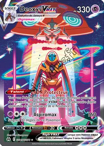 Carte Pokémon Deoxys VMAX  n°GG45 de la série Zénith Suprême