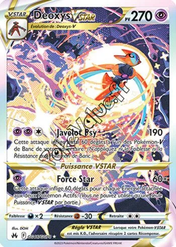 Carte Pokémon Deoxys VSTAR  n°GG46 de la série Zénith Suprême