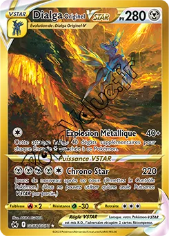 Carte Pokémon Dialga Originel VSTAR  n°GG68 de la série Zénith Suprême