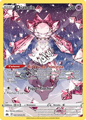 Carte Pokémon Diancie  n°GG13 de la série Zénith Suprême