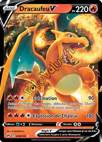 Carte Pokémon Dracaufeu V  n°018 de la série Zénith Suprême