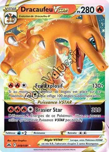 Carte Pokémon Dracaufeu VSTAR  n°019 de la série Zénith Suprême