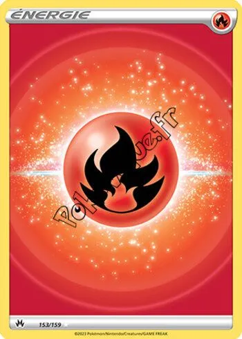 Carte Pokémon Énergie Feu n°153 de la série Zénith Suprême