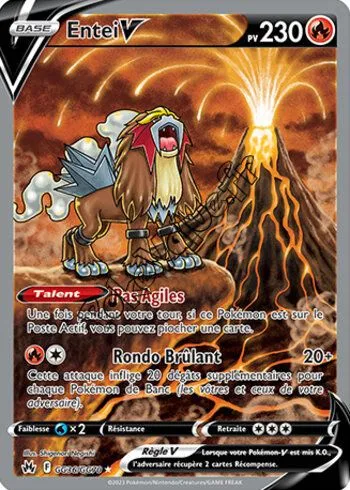 Carte Pokémon Entei V  n°GG36 de la série Zénith Suprême