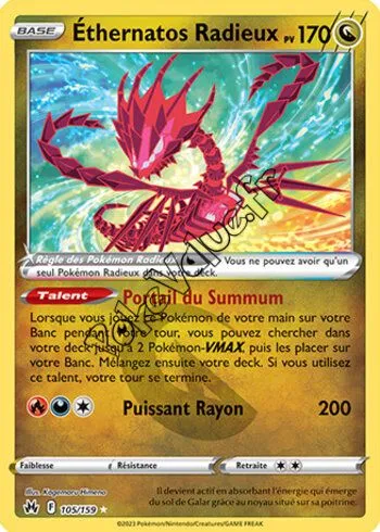 Carte Pokémon Éthernatos Radieux  n°105 de la série Zénith Suprême