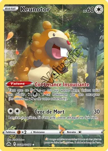 Carte Pokémon Keunotor  n°GG29 de la série Zénith Suprême