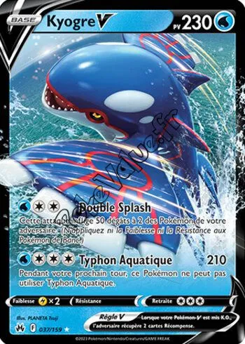 Carte Pokémon Kyogre V  n°037 de la série Zénith Suprême
