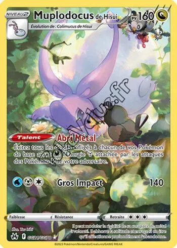 Carte Pokémon Muplodocus de Hisui  n°GG21 de la série Zénith Suprême