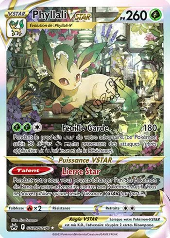 Carte Pokémon Phyllali VSTAR  n°GG35 de la série Zénith Suprême