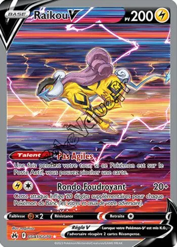 Carte Pokémon Raikou V  n°GG41 de la série Zénith Suprême