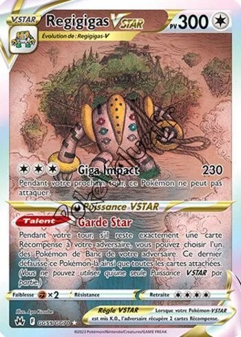 Carte Pokémon Regigigas VSTAR  n°GG55 de la série Zénith Suprême