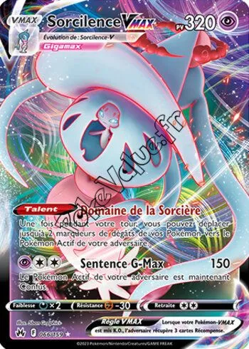Carte Pokémon Sorcilence VMAX  n°066 de la série Zénith Suprême
