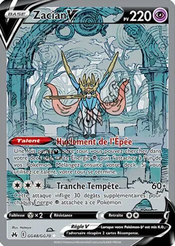 Carte Pokémon Zacian V  n°GG48 de la série Zénith Suprême