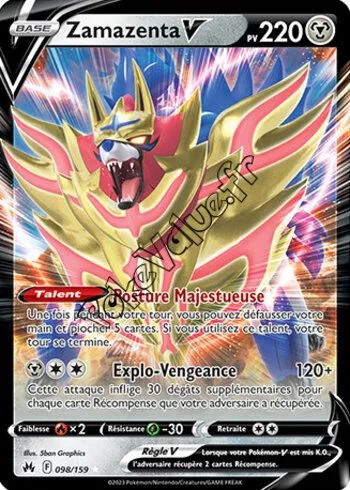 Carte Pokémon Zamazenta V n°098 de la série Zénith Suprême