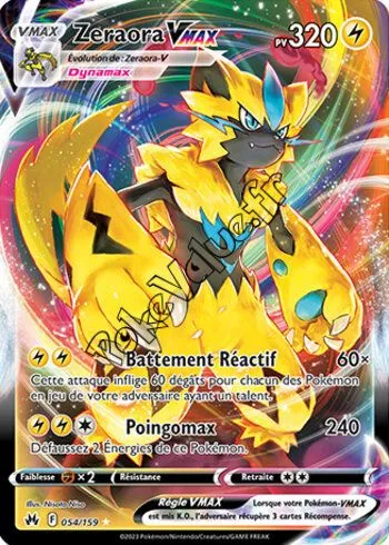 Carte Pokémon Zeraora VMAX  n°054 de la série Zénith Suprême